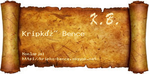 Kripkó Bence névjegykártya